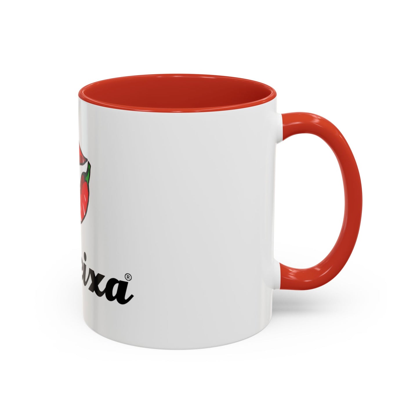Maleixa Kiss Coffee Mug — White Accent Ceramic Mug with Red Lip Graphic (11/15oz)