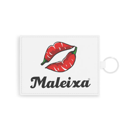 Saffiano Leather Card Holder with Red Lip Design - Stylish & Functional Accessory