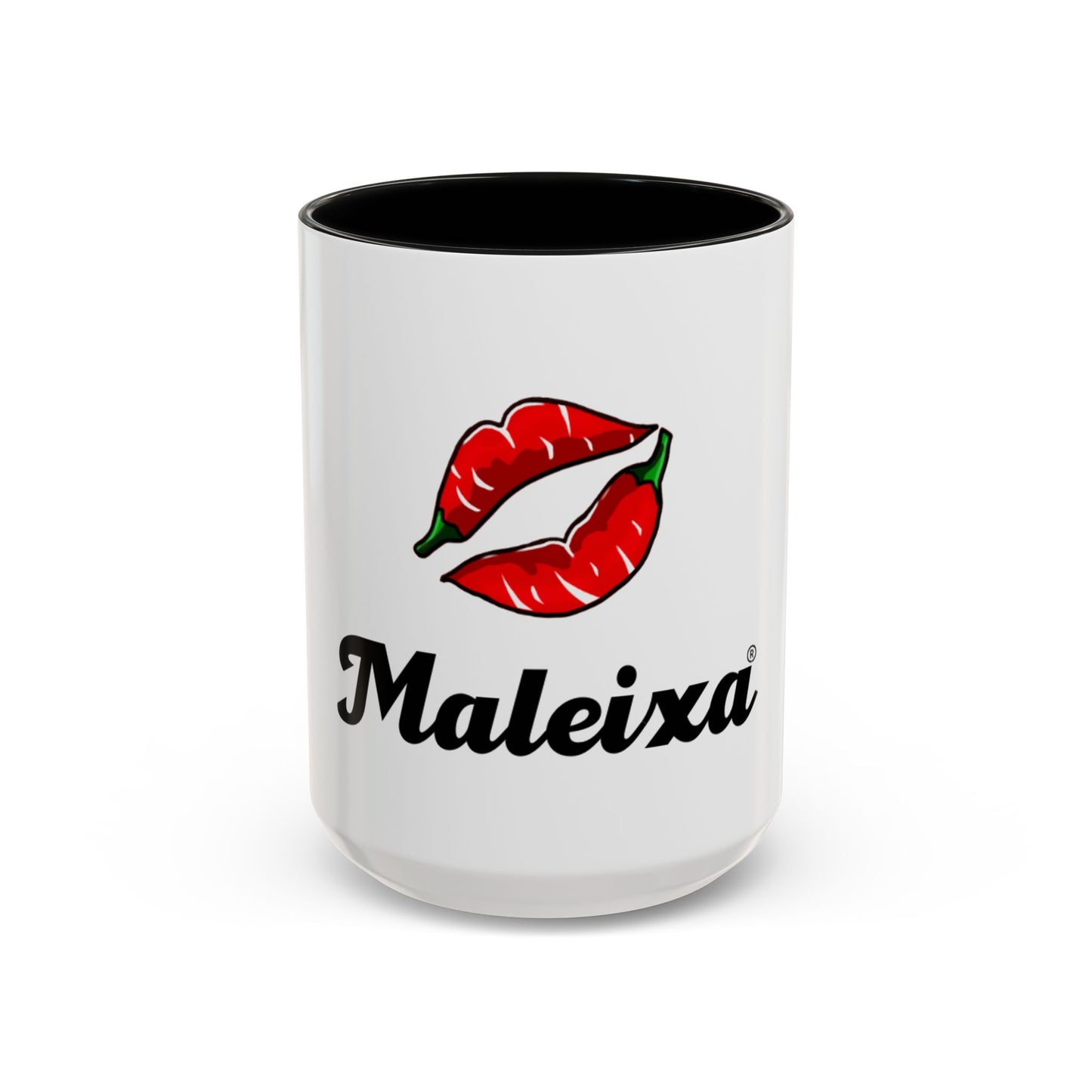 Maleixa Kiss Coffee Mug — White Accent Ceramic Mug with Red Lip Graphic (11/15oz)