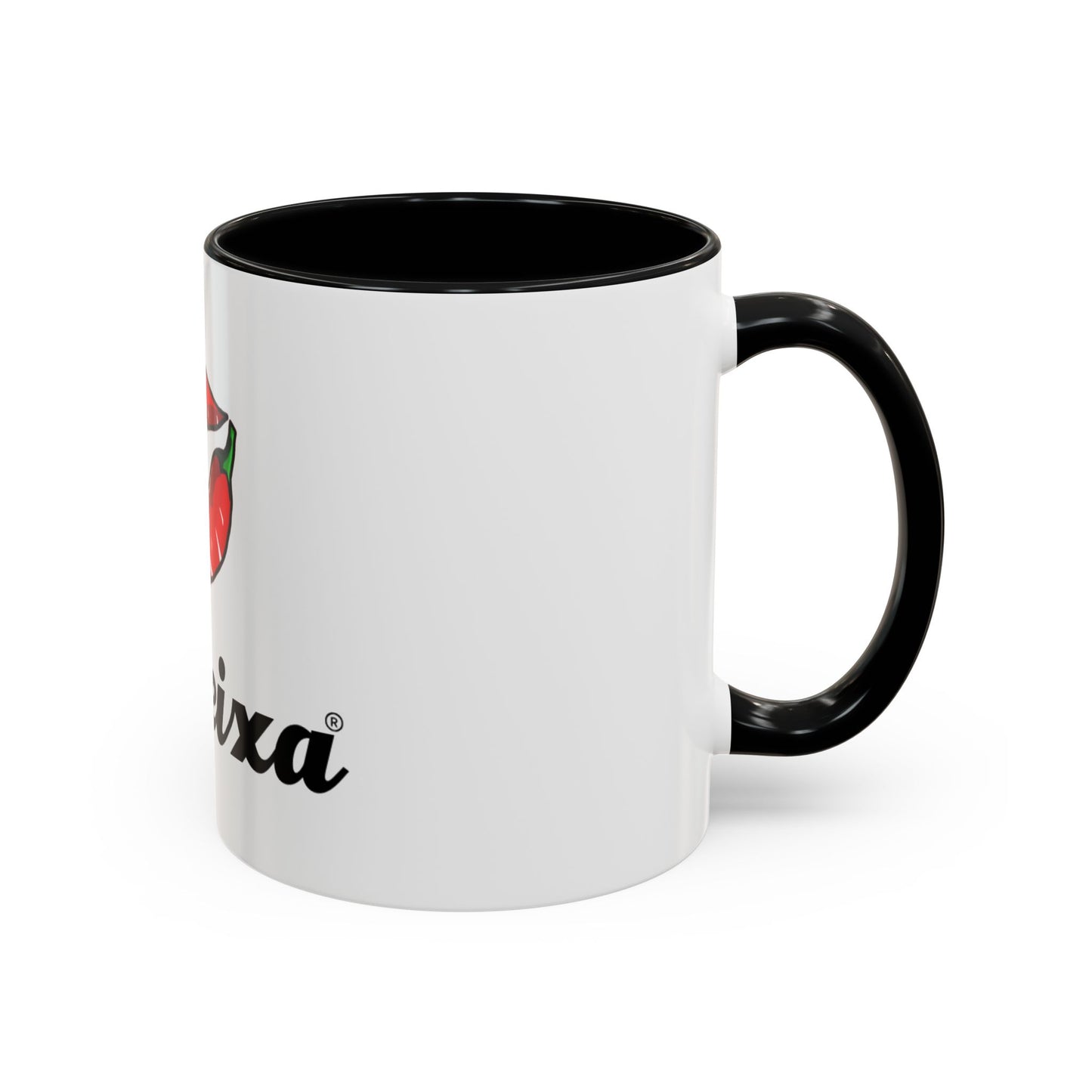 Maleixa Kiss Coffee Mug — White Accent Ceramic Mug with Red Lip Graphic (11/15oz)
