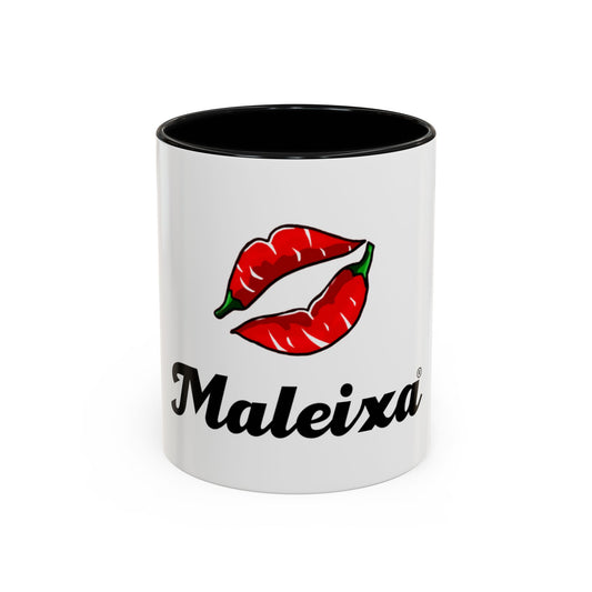 Maleixa Kiss Coffee Mug — White Accent Ceramic Mug with Red Lip Graphic (11/15oz)
